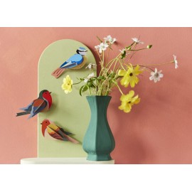 oiseaux carton decoration murale mesange bleu studio roof blue tits