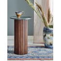 table basse d appoint marbre vert bois manguier bloomingville wilson