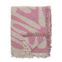 plaid cozy franges coton recycle rose bloomingville alk