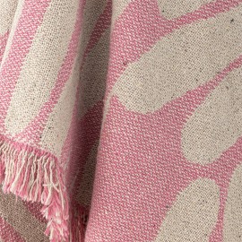 plaid cozy franges coton recycle rose bloomingville alk