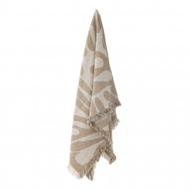 plaid chic marron coton recycle franges cozy bloomingville alk