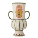vase gres peint multicolore vert motif bloomingville odina