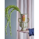 vase gres peint multicolore vert motif bloomingville odina