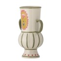 vase gres peint multicolore vert motif bloomingville odina
