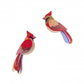 oiseaux decoratifs muraux carton rouge studio roof cardinals