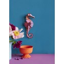 decoration murale marine hippocampe rose studio roof coraline seahorse