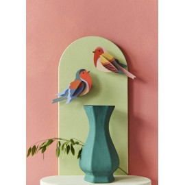 Oiseaux décoratifs carton Studio Roof Robins set de 2