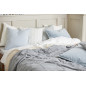 housse coussin coton blanc rayures bleu clair 60 x 60 ib laursen