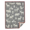 plaid enfants laine agneau gris animaux klippan forest