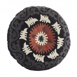coussin rond brode coton noir rougemadam stoltz