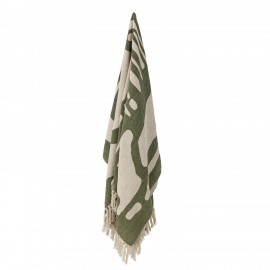 plaid contemporain design coton recycle vert bloomingville dalmine