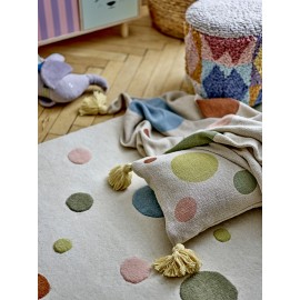 plaid pois cercles multicolore coton recycle bloomingville clennie