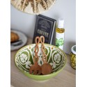 couverts a salade bois sculpte bloomingville pinar