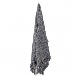 plaid coton recycle classique bleu bloomingville breso