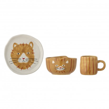 bol assiette tasse bebe ceramique gres chat bloomingville kittie