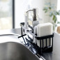 porte eponge evier egouttoir acier noir organiseur yamazaki