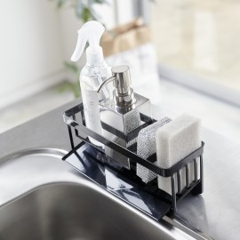 porte eponge evier egouttoir acier noir organiseur yamazaki