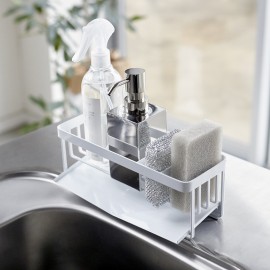 porte eponge evier cuisine egouttoir acier blanc yamazaki tower