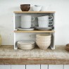 etagere rangement plan de travail bois empilable yamazaki tosca