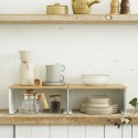 etagere rangement plan de travail bois empilable yamazaki tosca