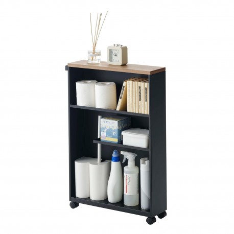 reserve papier toilette rangement wc noir acier yamazaki tower