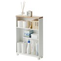 meuble rangement etroit wc salle de bains acier blanc yamazaki tower