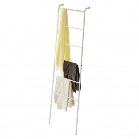 echelle porte serviettes rangement acier blanc yamazaki tower