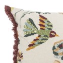 coussin salon brode oiseaux coton rectangulaire bloomingville ming