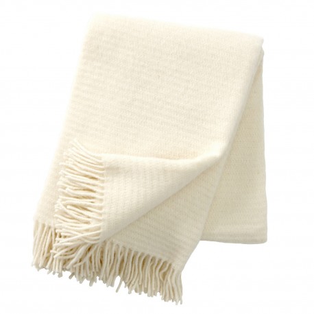 grand plaid laine agneau blanc ecru franges klippan ralph