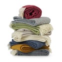 grand plaid laine agneau blanc ecru franges klippan ralph