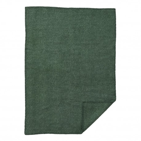 couverture bebe laine agneau bio vert fonce uni klippan domino