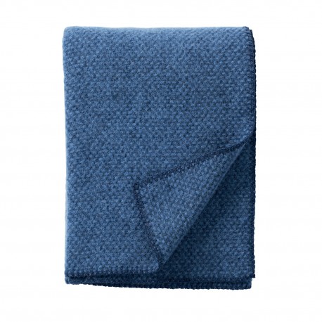 couverture laine agneau bleu klippan domino