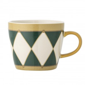 mug gres motif geometrique dore vert bloomingville jolly