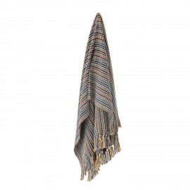 plaid bleu petits carreaux multicolores bloomingville lazzario