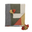 plaid large bandes multicolores coton recycle bloomingville druento