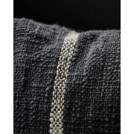 housse de coussin noir raye coton house doctor