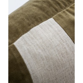 housse de coussin large rayures velours lin vert house doctor
