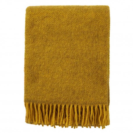 couverture laine agneau gotland jaune moutarde klippan