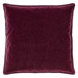 ib laursen housse de coussin carree velours aubergine 50 x 50 cm 6230-08