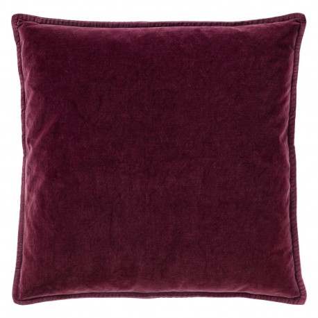 ib laursen housse de coussin carree velours aubergine 50 x 50 cm 6230-08