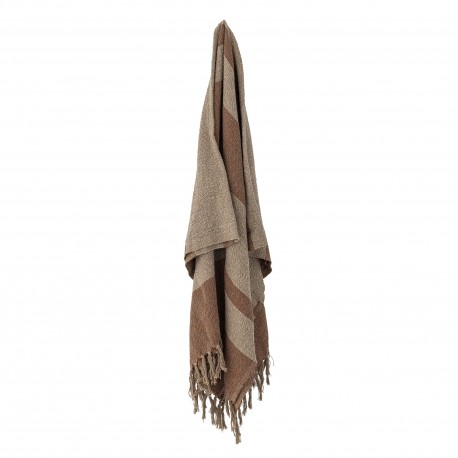 plaid coton recycle rayures beige marron bloominville temi