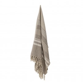 plaid coton recycle marron clair beige raye boomingville lugo