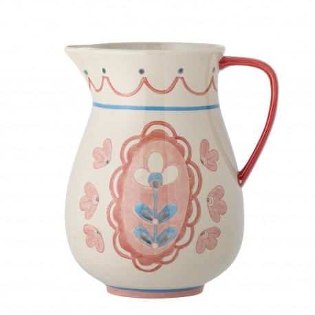 pichet carafe peinte main gres rose bloommingville odina
