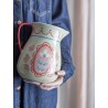 pichet carafe peinte main gres rose bloommingville odina