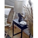 lampe de table chic ceramique vert fonce lin ecru bloomingville sergio