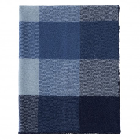 plaid carreaux laine bleu klippan block