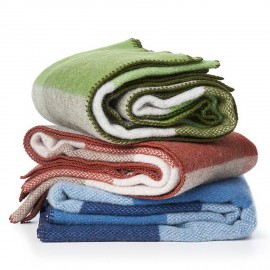 Plaid à carreaux laine agneau Klippan Block