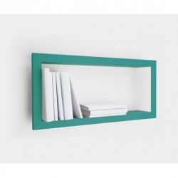 Etagère murale cadre rectangulaire turquoise presse citron largstick acier laqué mat