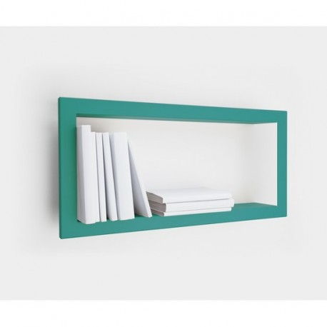 Etagere cadre rectangulaire turquoise presse citron