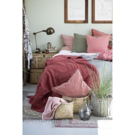 ib laursen housse de coussin velours carree 50 x 50 cm rose 6230-64